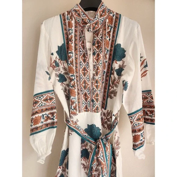 NWT Sue Sartor Flounce Shorty Dress Size M DARK TURQUOISE - Picture 5 of 16